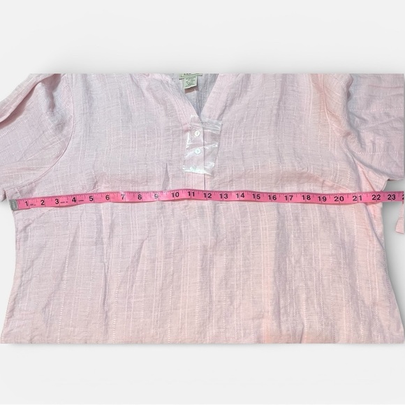 LL Bean 100% Linen pink pullover top women’s size XL - Picture 5 of 5